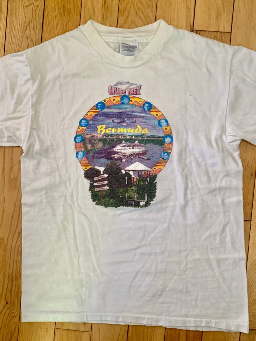 VTG 90s Bermuda Discovery Cruise Trek Men's Medium Hanes Beefy Tag